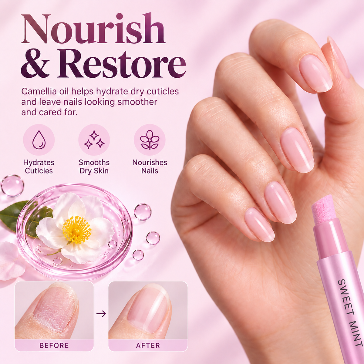Nailed 3-in-1 Cuticle Eraser - Sweet Mint